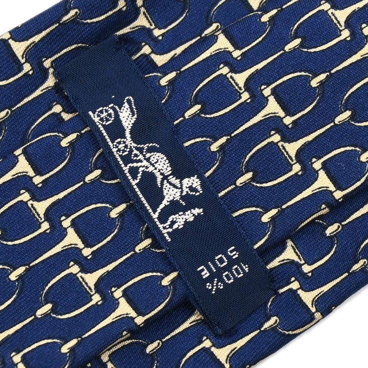 Hermes Navy Neck Tie Small Good