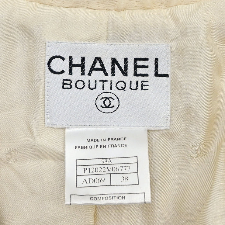 Chanel 1998 Single Breasted Jacket White #38