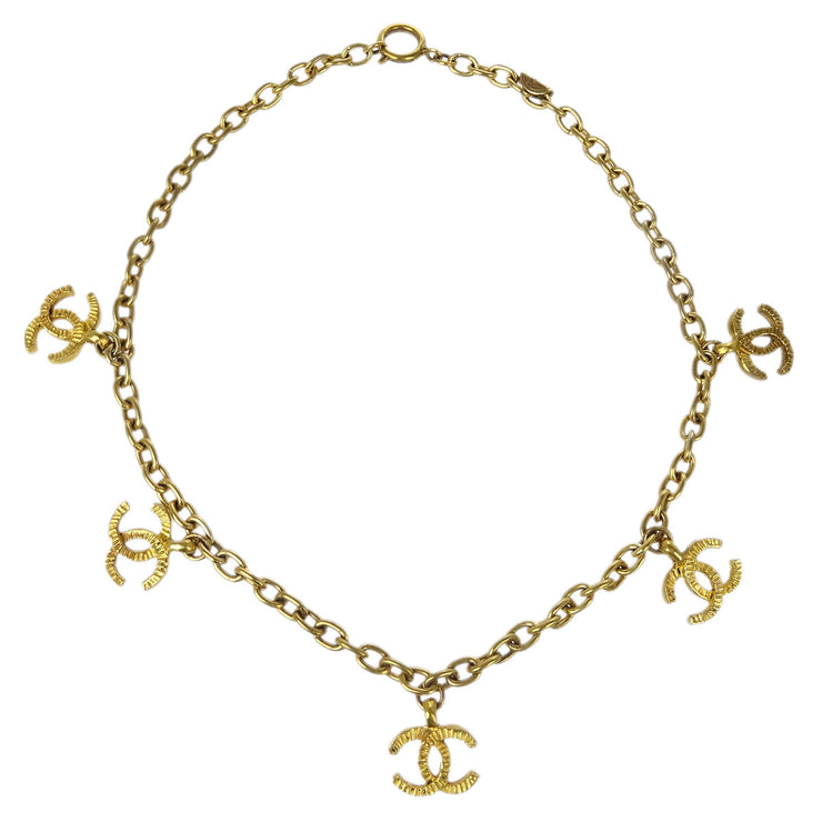 Chanel Charm Gold Chain Pendant Necklace