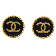 Chanel Black Button Earrings Clip-On 95A