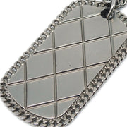 Chanel Plate Chain Necklace Silver 09P