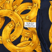 Chanel Navy Gold Scarf Small Good