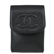 Chanel Black Caviar Cigarette Case Small Good