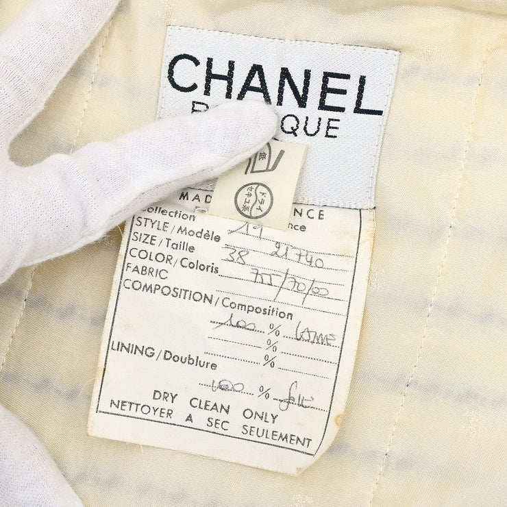 Chanel Collarless Jacket White #38