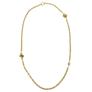 Chanel Chain Necklace Gold Rhinestone