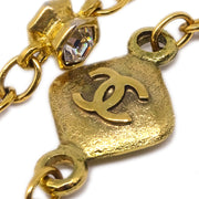 Chanel Chain Necklace Gold Rhinestone