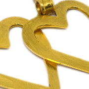 Chanel Heart Dangle Earrings Gold Clip-On 95P