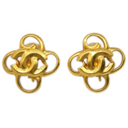 Chanel Flower Earrings Clip-On Gold 96P