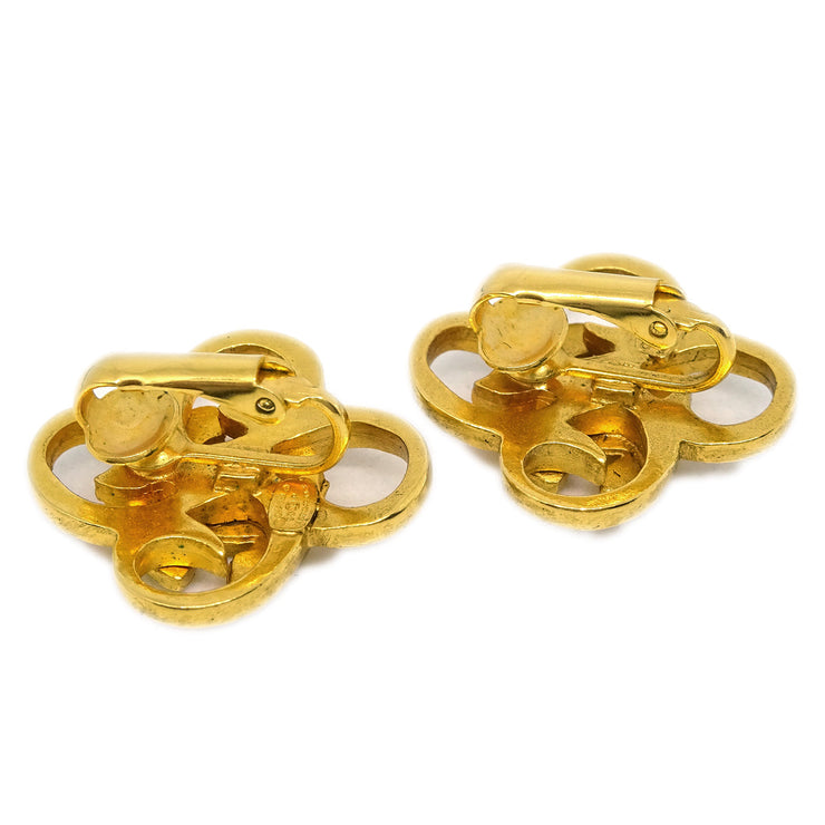 Chanel Flower Earrings Clip-On Gold 96P