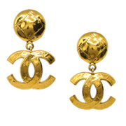 Chanel Dangle Earrings Clip-On Gold 94P