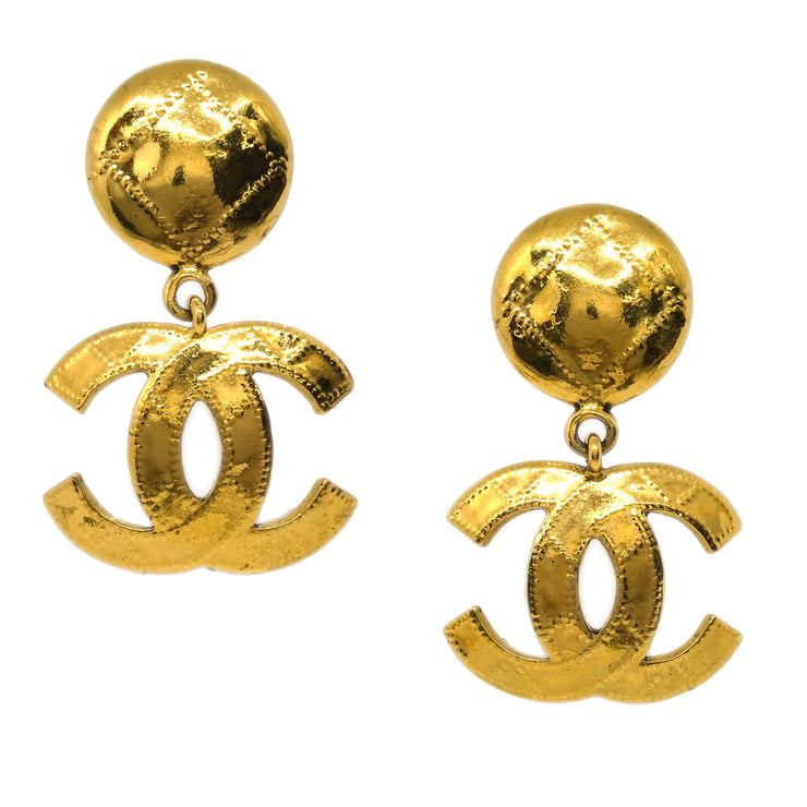 Chanel Dangle Earrings Clip-On Gold 94P