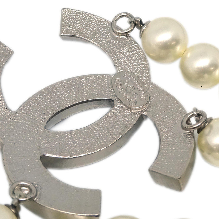 Chanel Costume Pearl Necklace Rhinestone White 03C