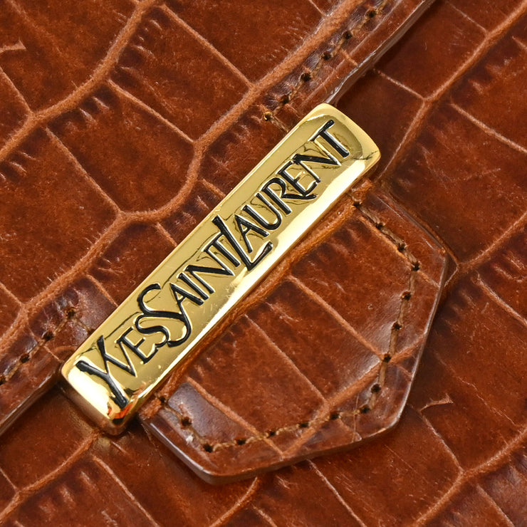 Yves Saint Laurent Brown Leather Wallet