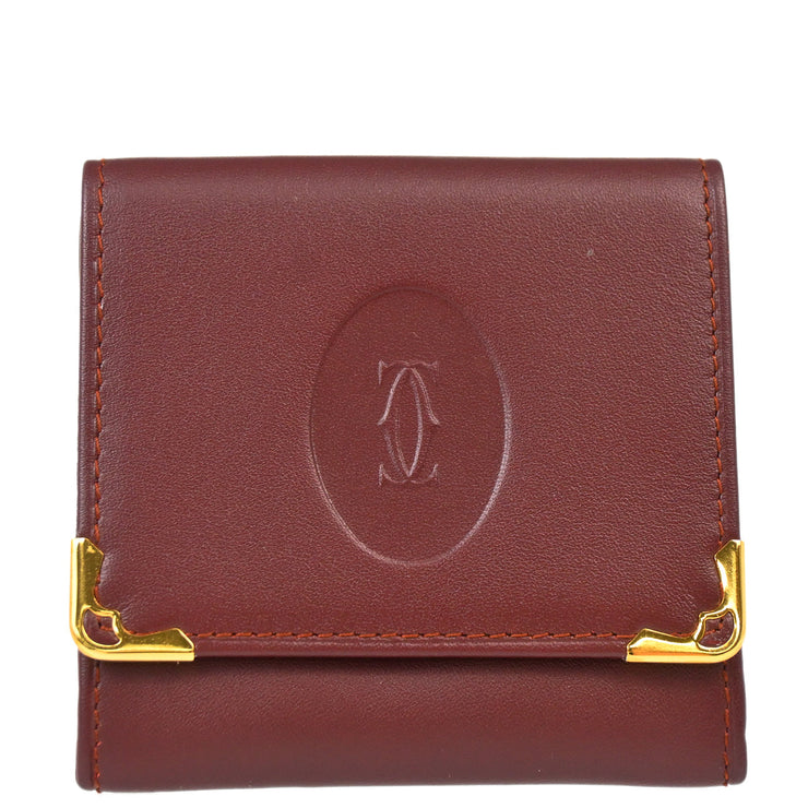 Cartier Bordeaux Must de Cartier Coin Purse Wallet