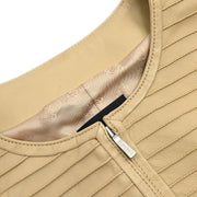 Loewe Collarless Zip Up Jacket Beige #40