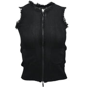 Chanel 2006 Zip Up Sleeveless Top Black #36