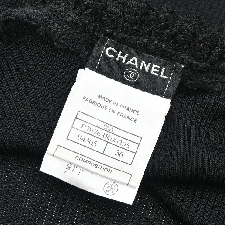 Chanel 2006 Zip Up Sleeveless Top Black #36