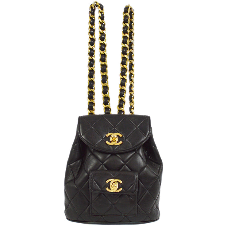 Chanel Black Lambskin Duma Backpack Small