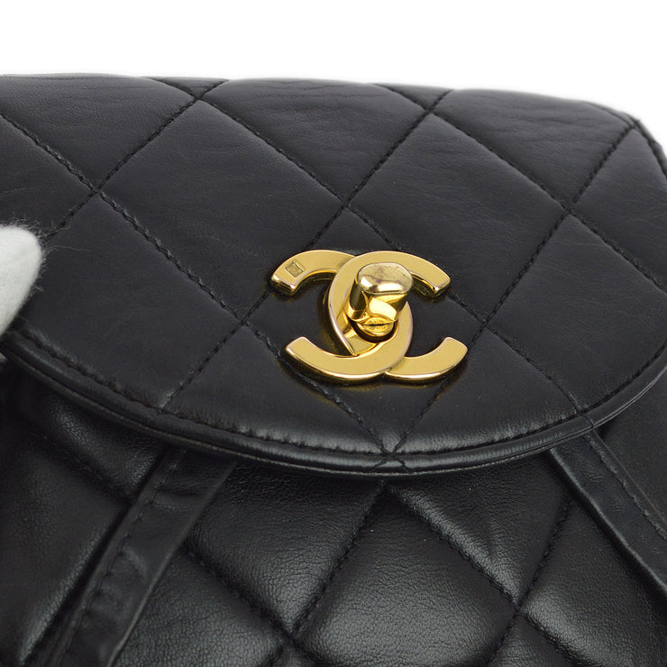 Chanel Black Lambskin Duma Backpack Small