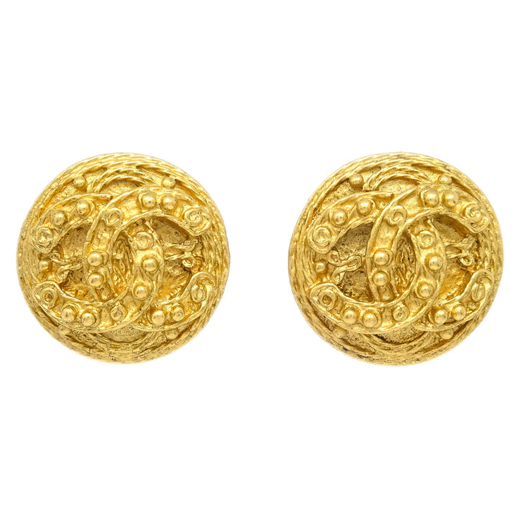 Chanel Filigree Earrings Clip-On Gold 94A