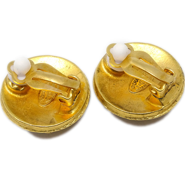 Chanel Filigree Earrings Clip-On Gold 94A
