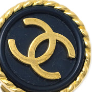 Chanel Black Button Earrings Clip-On 97P