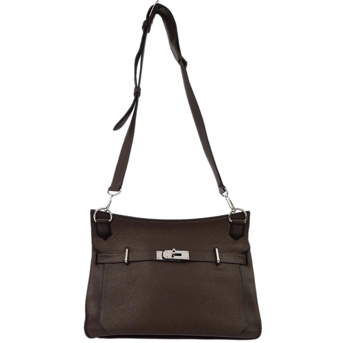 Hermes 2009 Brown Taurillon Clemence Jypsiere 34 Shoulder Bag