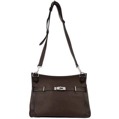 Hermes 2009 Brown Taurillon Clemence Jypsiere 34 Shoulder Bag