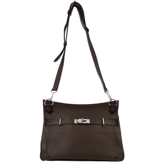 Hermes 2009 Brown Taurillon Clemence Jypsiere 34 Shoulder Bag