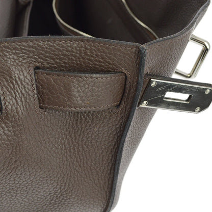 Hermes 2009 Brown Taurillon Clemence Jypsiere 34 Shoulder Bag