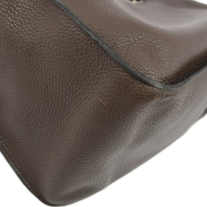 Hermes 2009 Brown Taurillon Clemence Jypsiere 34 Shoulder Bag