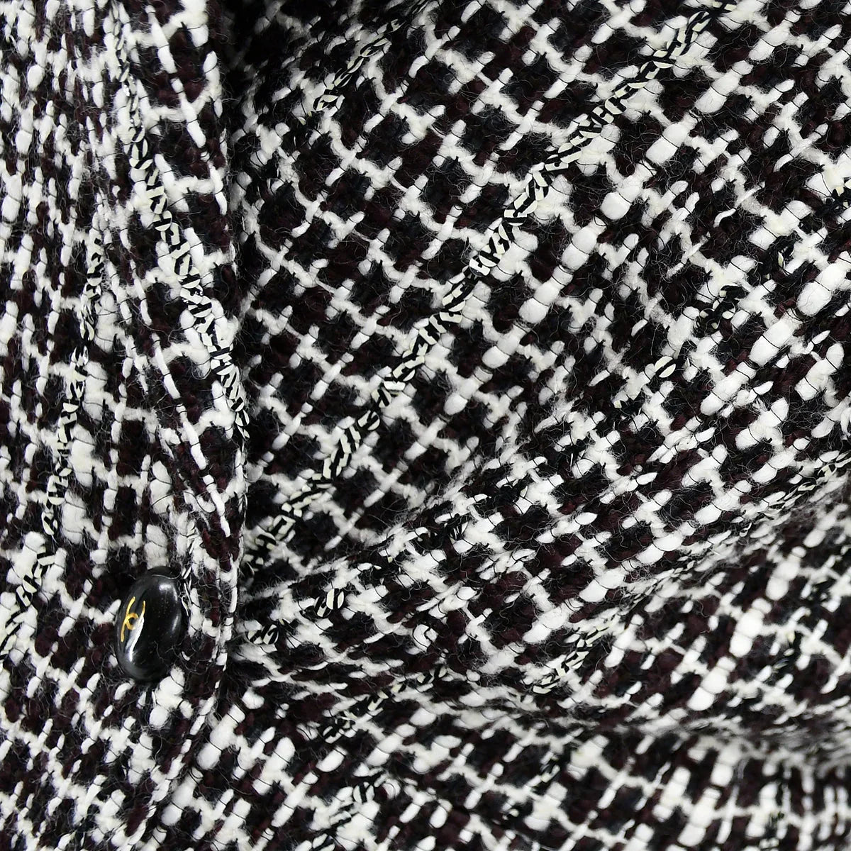 Chanel Double Breasted Jacket Brown Tweed 01A #38