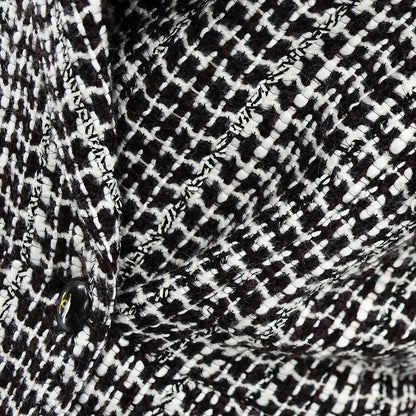 Chanel Double Breasted Jacket Brown Tweed 01A #38