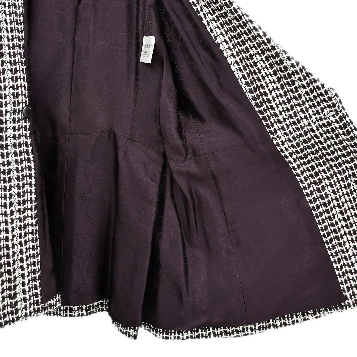 Chanel Double Breasted Jacket Brown Tweed 01A #38