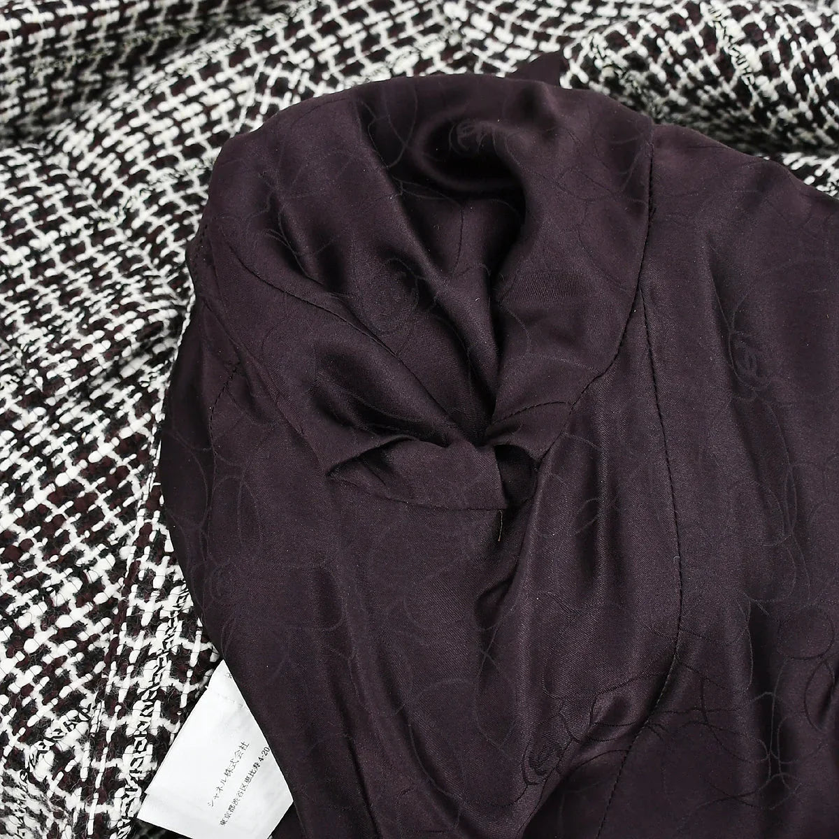 Chanel Double Breasted Jacket Brown Tweed 01A #38