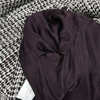 Chanel Double Breasted Jacket Brown Tweed 01A #38