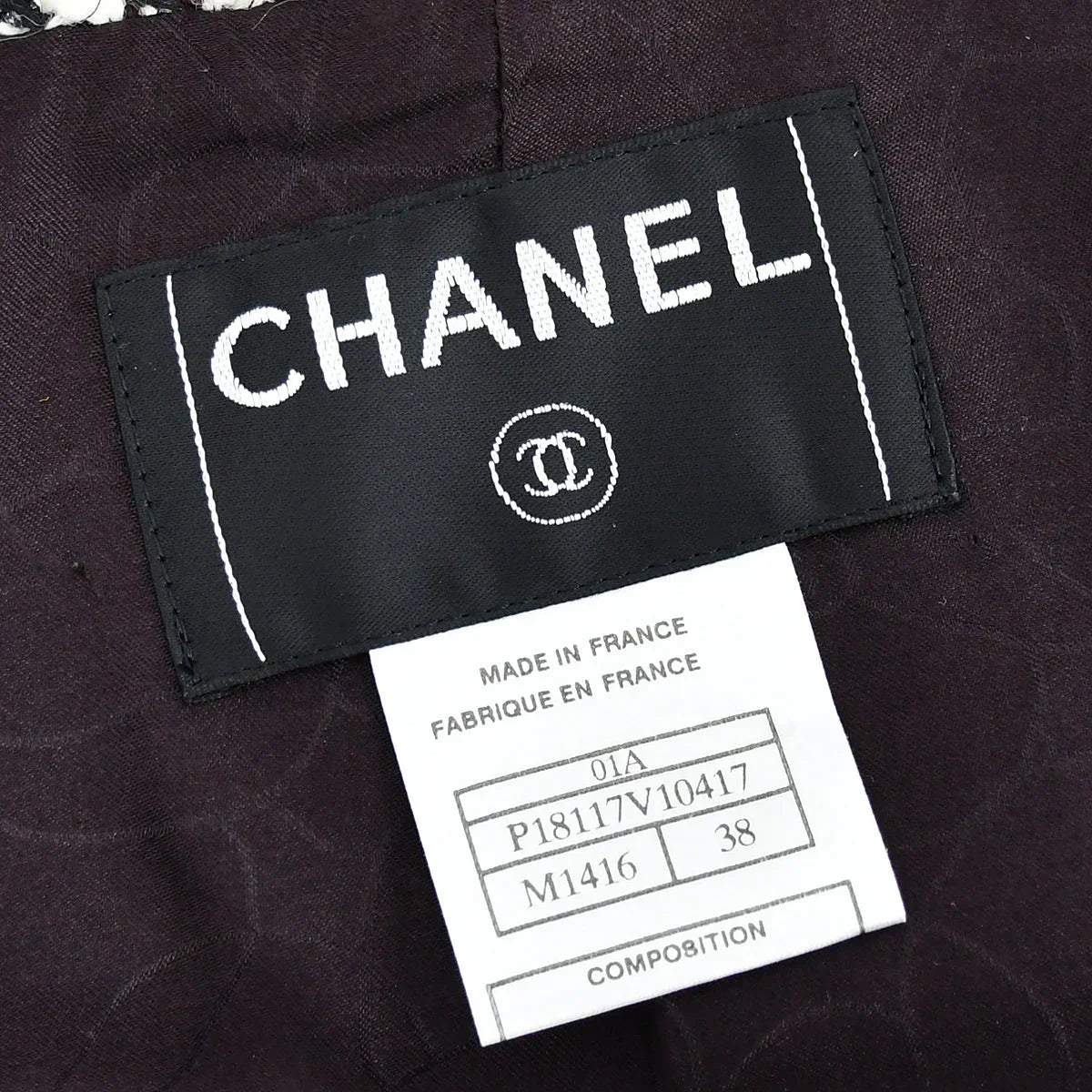 Chanel Double Breasted Jacket Brown Tweed 01A #38