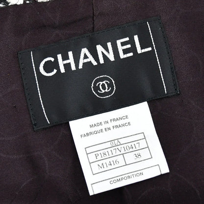 Chanel Double Breasted Jacket Brown Tweed 01A #38