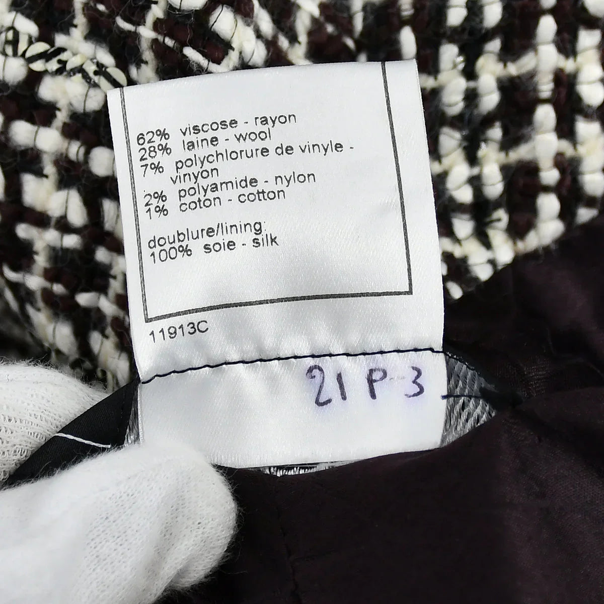 Chanel Double Breasted Jacket Brown Tweed 01A #38