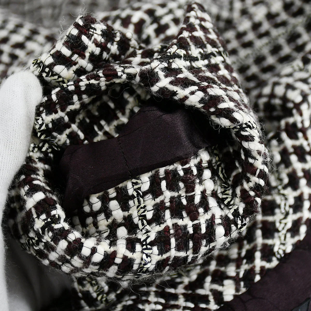 Chanel Double Breasted Jacket Brown Tweed 01A #38