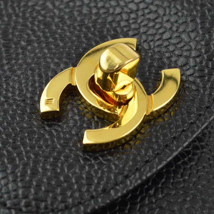 Chanel Black Caviar Chain Shoulder Bag Pochette
