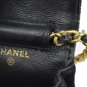 Chanel Black Velvet Classic Flap Micro Chain Pochette Pouch