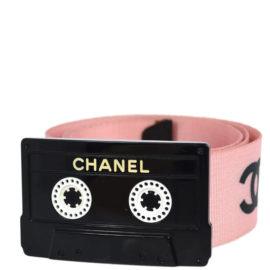 Chanel Cassette Tape Belt Pink 04P #75/30