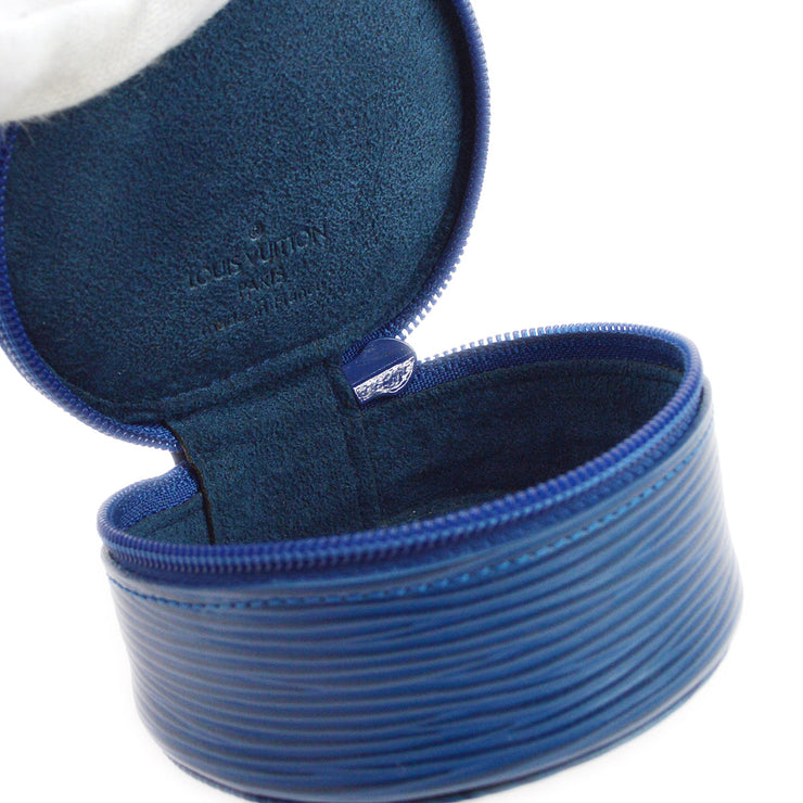 Louis Vuitton 1997 Blue Epi Ecrin Bijou 8 Jewelry Case Pouch Bag M48215