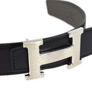 Hermes 2019 Black Box Calf Constance Reversible Belt #85 Small Good