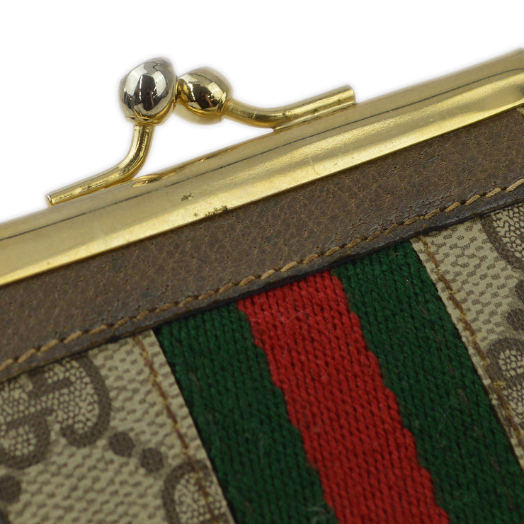 Gucci Brown GG Shelly Line Coin Purse Wallet