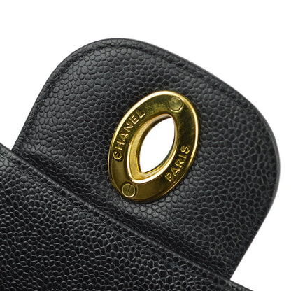 Chanel 1994-1996 Black Caviar Jumbo Classic Flap Bag