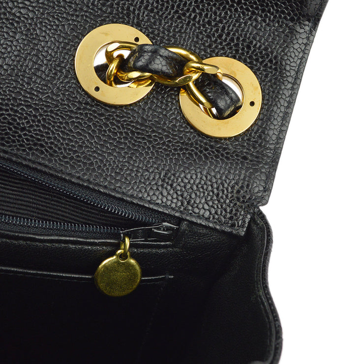 Chanel Black Caviar Jumbo Classic Flap Bag