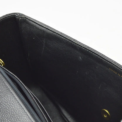 Chanel 1994-1996 Black Caviar Jumbo Classic Flap Bag