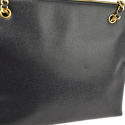 Chanel Black Caviar Chain Shoulder Tote Bag